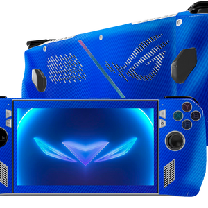 Blue Carbon Fiber Asus Rog Ally Handheld Gaming Computer Skin