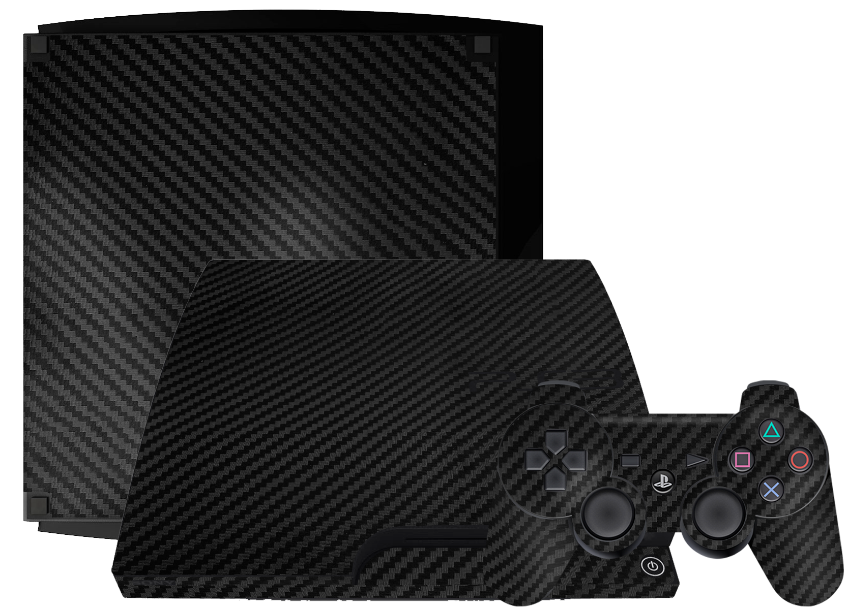Fibra Carbono Negro Skin Playstation 3 Slim