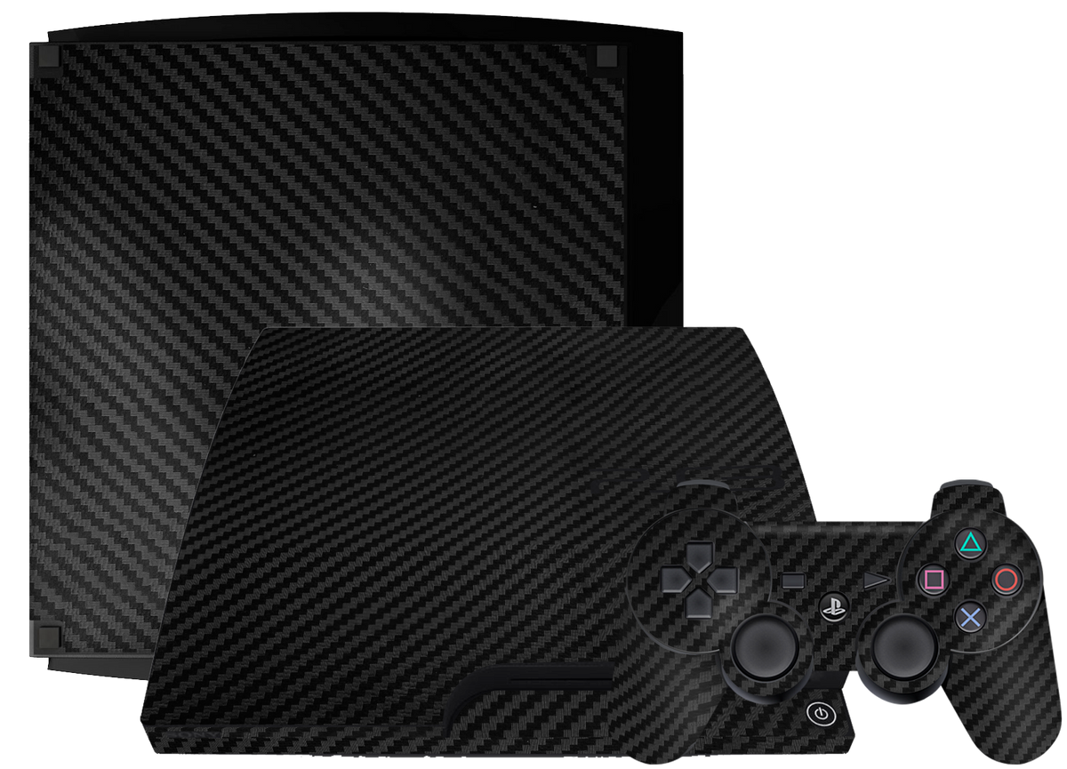 Fibra Carbono Negro Skin Playstation 3 Slim Xonebrand