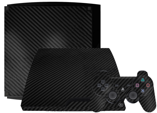 Fibra Carbono Negro Skin Playstation 3 Slim