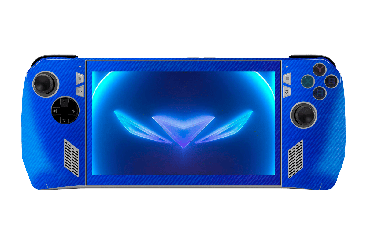 Fibra Carbono Azul Asus Rog Ally Handheld Gaming Computer Skin