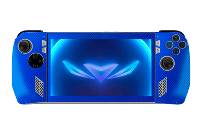 Fibra Carbono Azul Asus Rog Ally Handheld Gaming Computer Skin