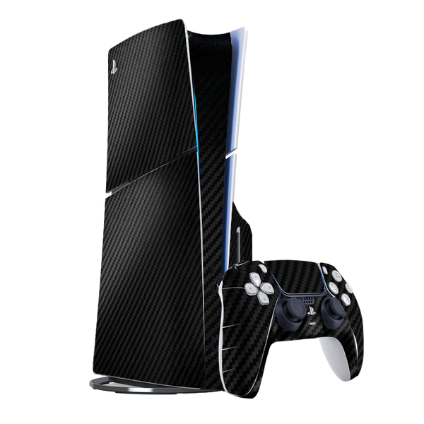 Fibra Carbono Negro Skin Playstation 5 Slim