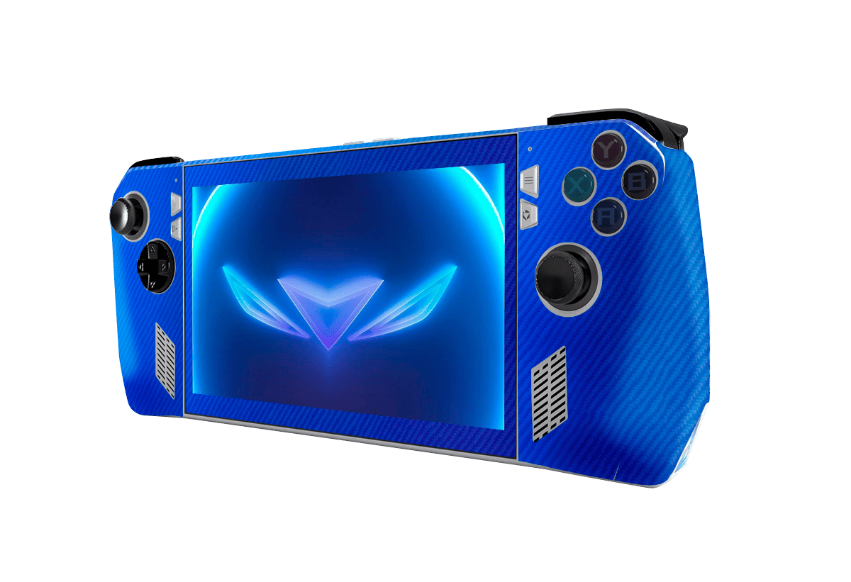 Fibra Carbono Azul Asus Rog Ally Handheld Gaming Computer Skin