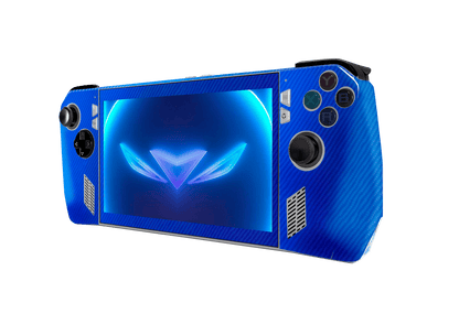 Fibra Carbono Azul Asus Rog Ally Handheld Gaming Computer Skin