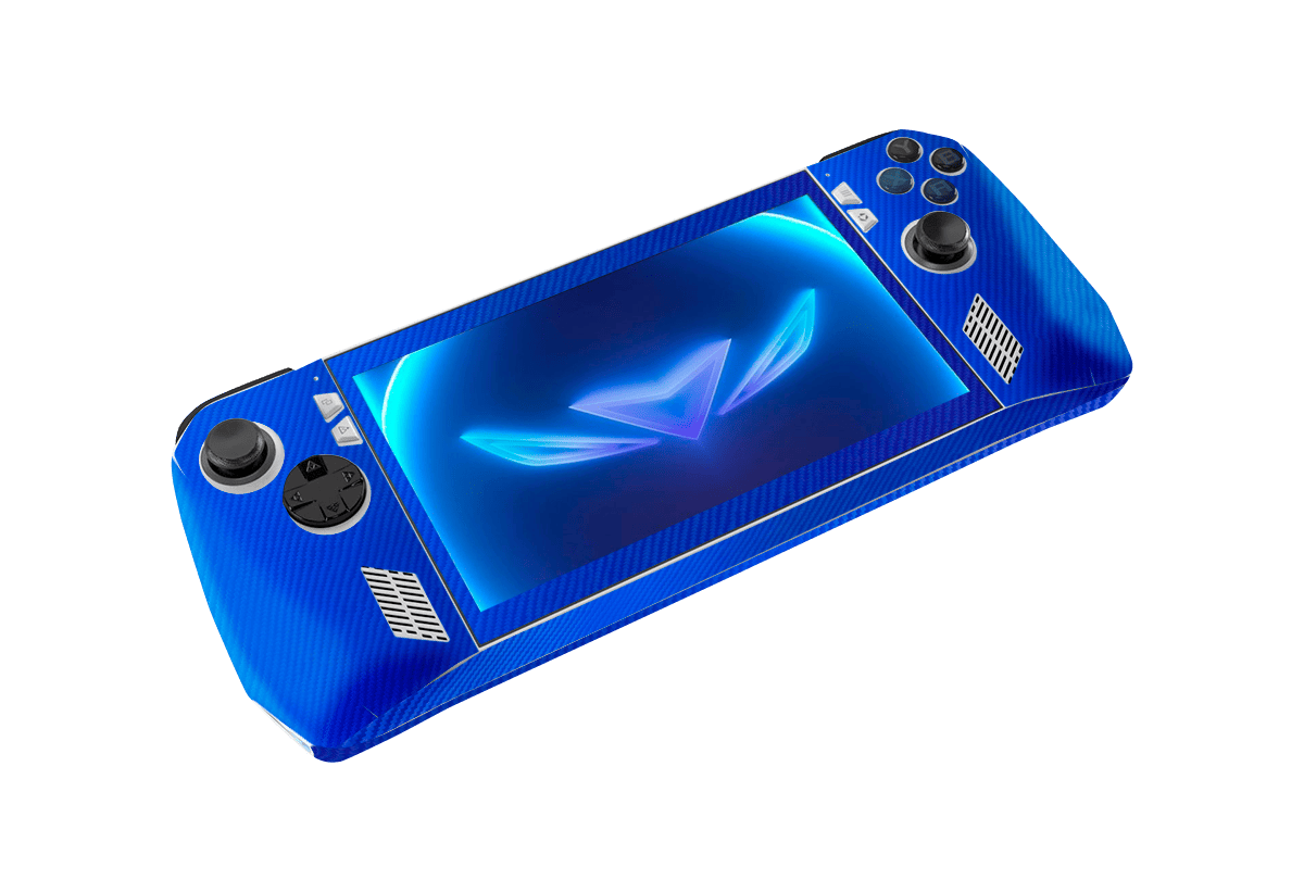 Fibra Carbono Azul Asus Rog Ally Handheld Gaming Computer Skin