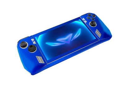 Fibra Carbono Azul Asus Rog Ally Handheld Gaming Computer Skin