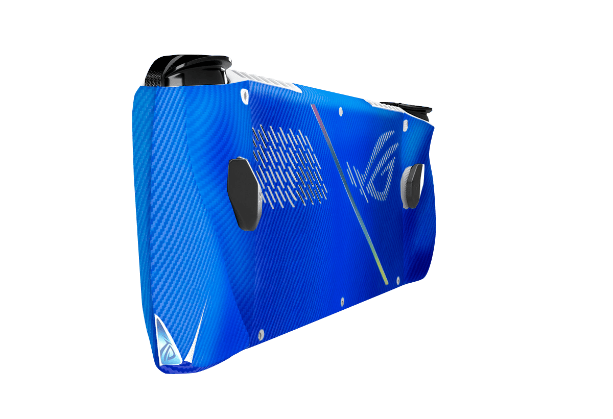 Fibra Carbono Azul Asus Rog Ally Handheld Gaming Computer Skin