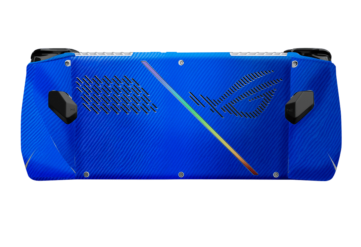 Fibra Carbono Azul Asus Rog Ally Handheld Gaming Computer Skin