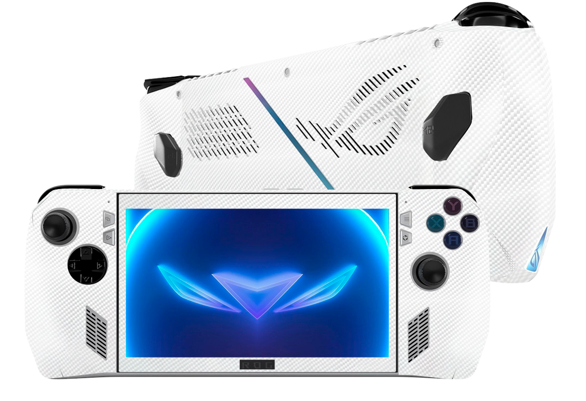 Fibra Carbono Blanco Asus Rog Ally Handheld Gaming Computer Skin