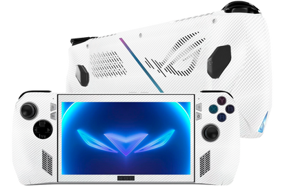 Fibra Carbono Blanco Asus Rog Ally Handheld Gaming Computer Skin