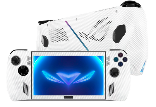 Fibra Carbono Blanco Asus Rog Ally Handheld Gaming Computer Skin