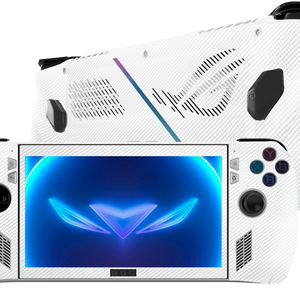 White Carbon Fiber Asus Rog Ally Handheld Gaming Computer Skin