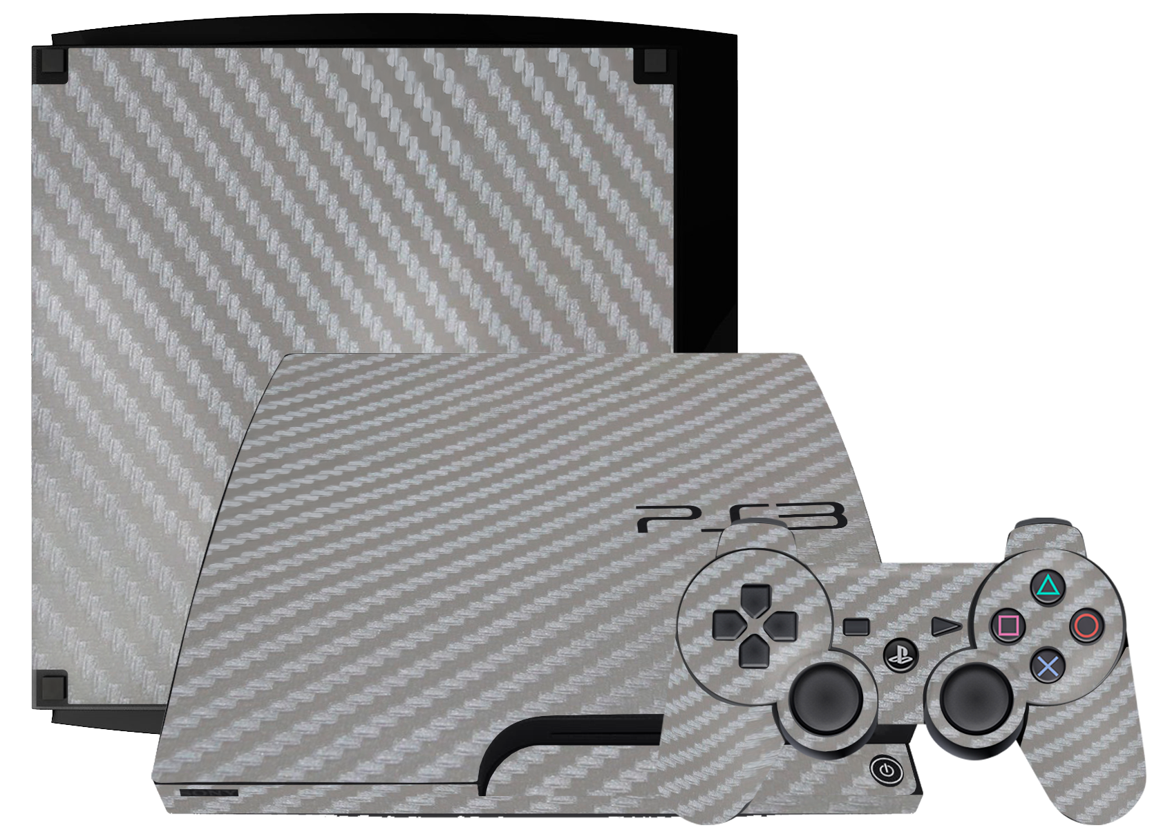 Fibra Carbono Gris Skin Playstation 3 Slim
