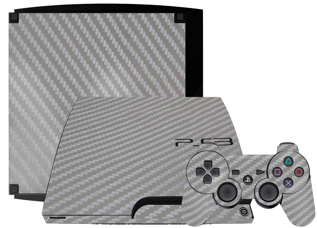 Fibra Carbono Gris Skin Playstation 3 Slim Xonebrand