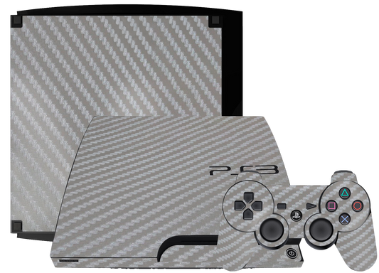 Fibra Carbono Gris Skin Playstation 3 Slim