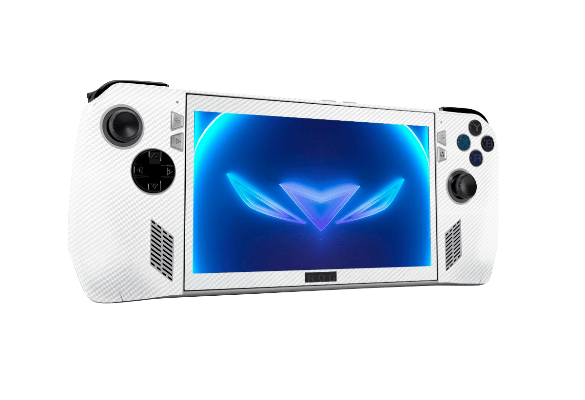 Fibra Carbono Blanco Asus Rog Ally Handheld Gaming Computer Skin