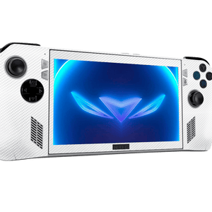 White Carbon Fiber Asus Rog Ally Handheld Gaming Computer Skin