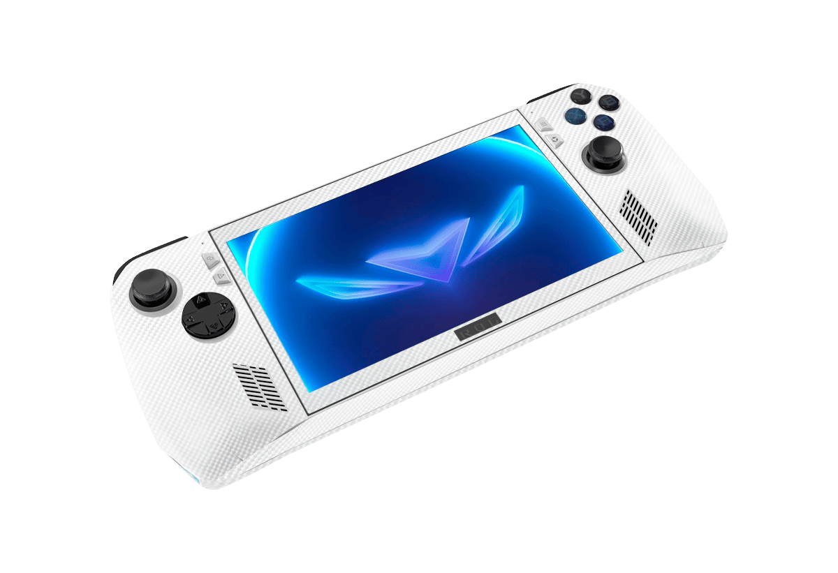 Fibra Carbono Blanco Asus Rog Ally Handheld Gaming Computer Skin