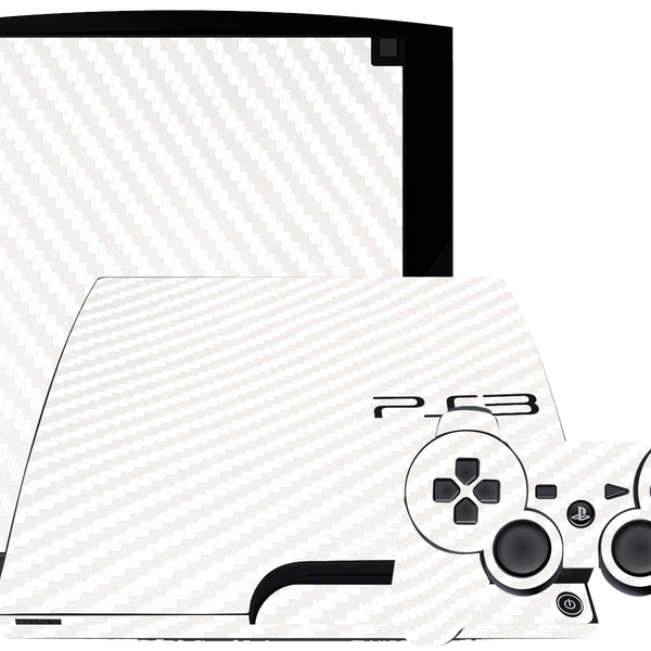 Fibra Carbono Blanco Skin Playstation 3 Slim