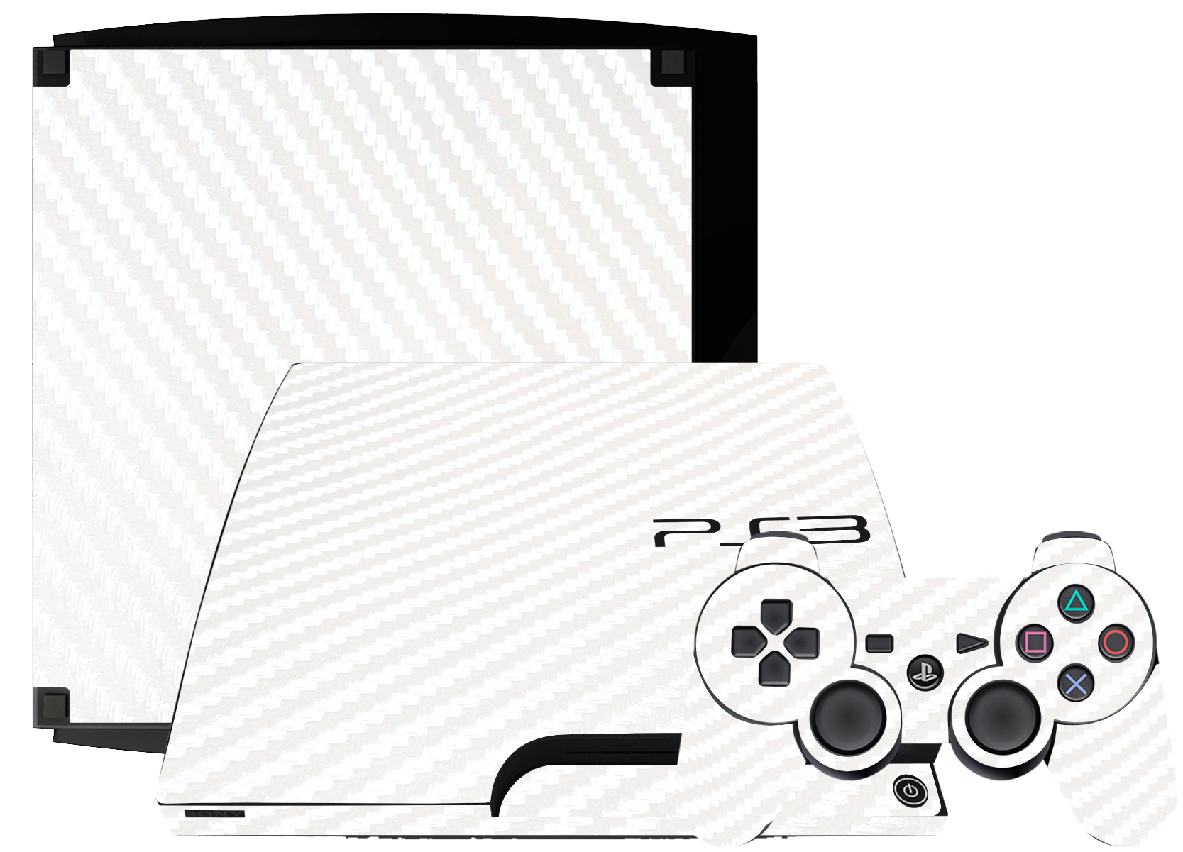 Fibra Carbono Blanco Skin Playstation 3 Slim