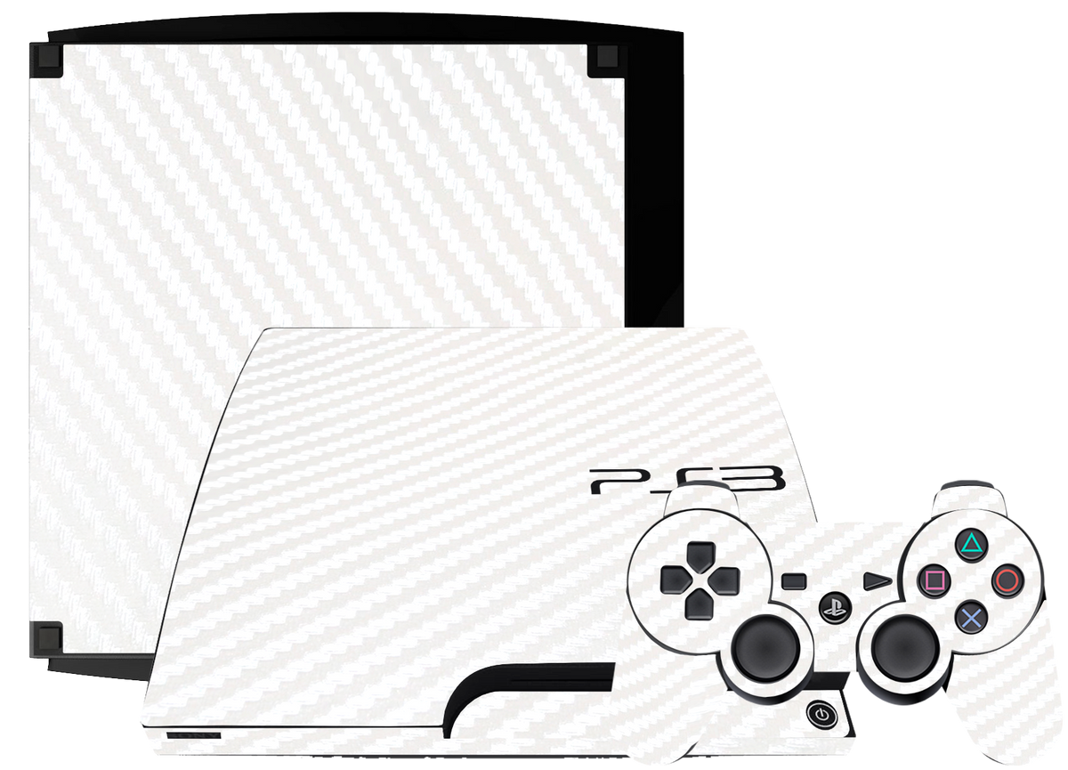 Fibra Carbono Blanco Skin Playstation 3 Slim Xonebrand