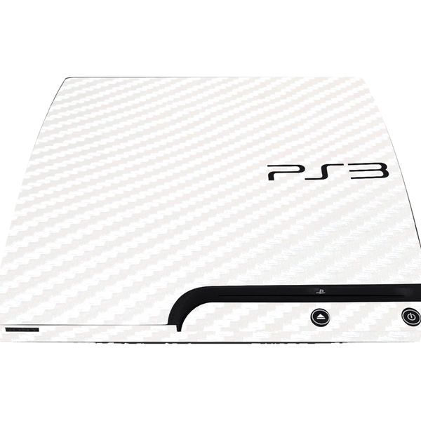 Fibra Carbono Blanco Skin Playstation 3 Slim
