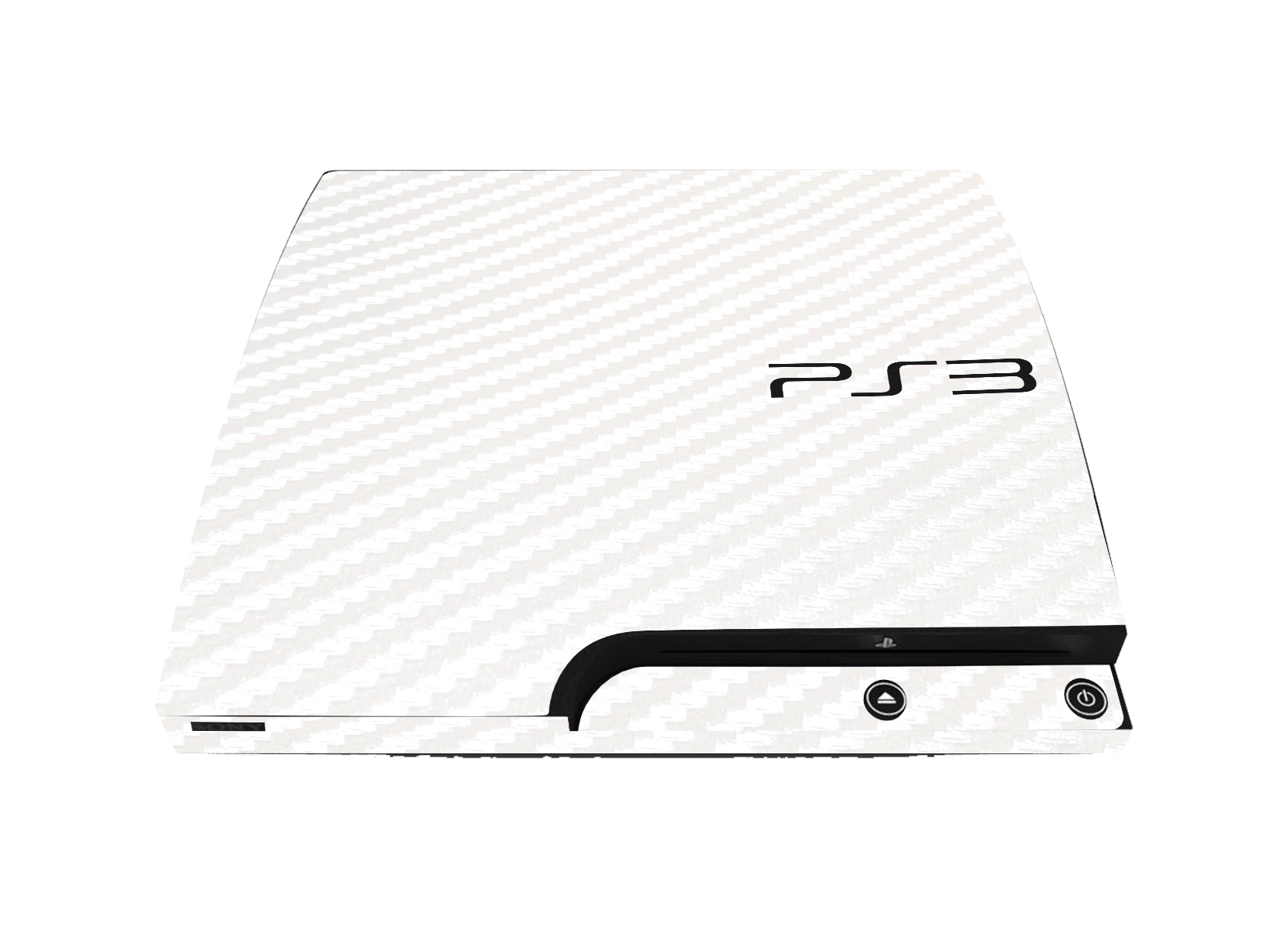 Fibra Carbono Blanco Skin Playstation 3 Slim
