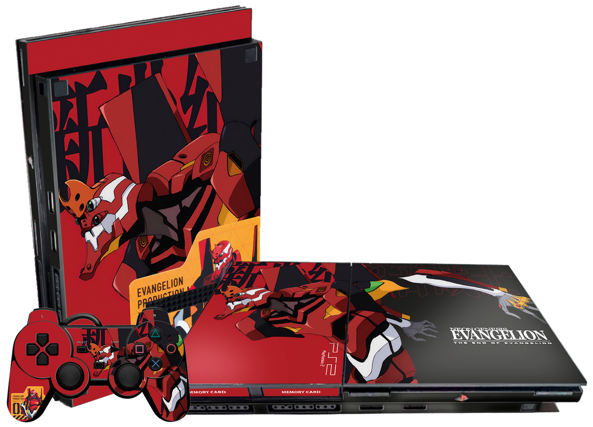 Evangelion Eva 02 Skin Playstation 2 Slim Xonebrand