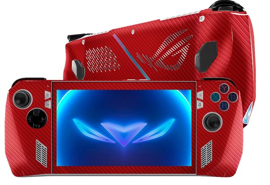 Fibra Carbono Rojo Skin Asus Rog Ally