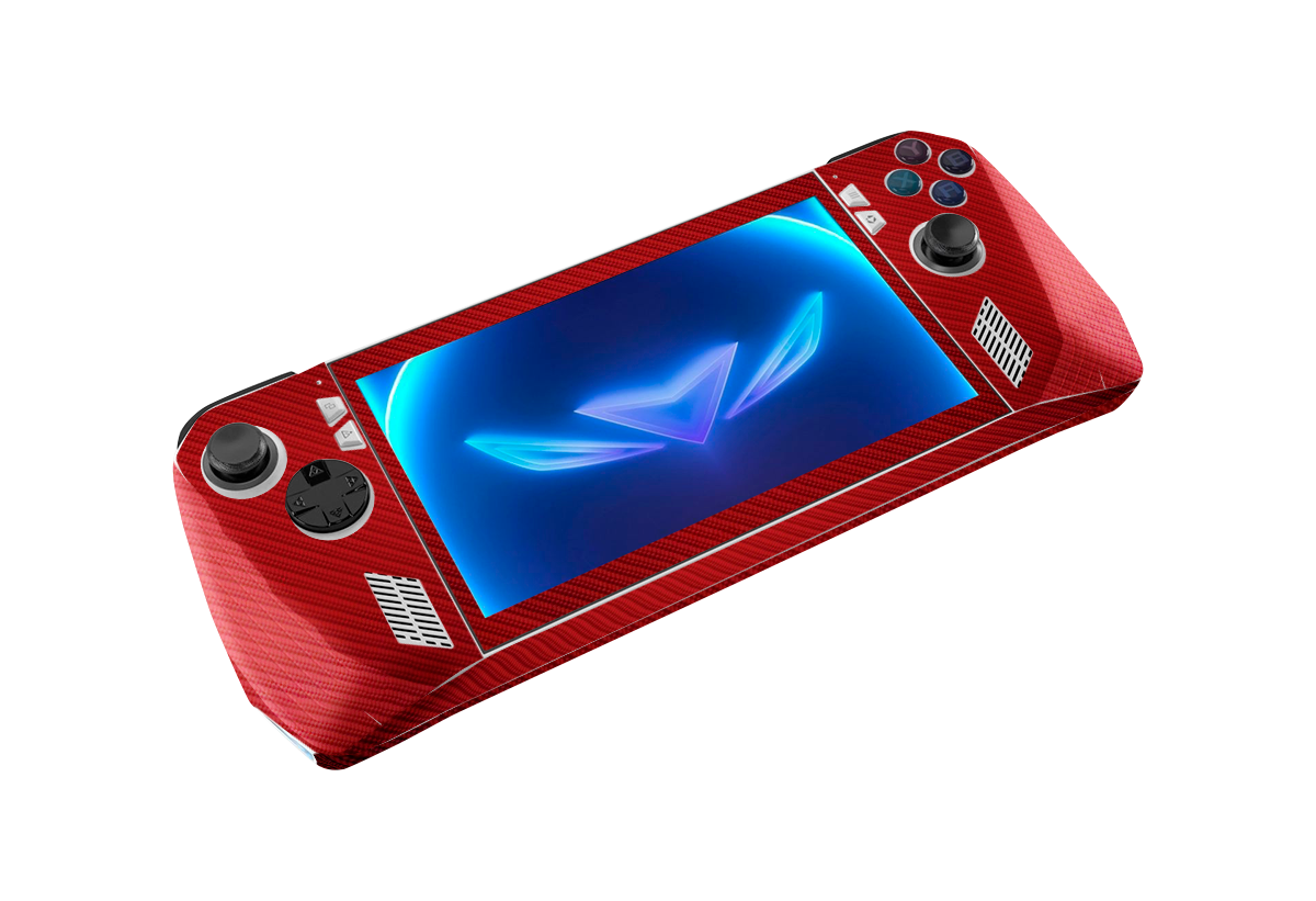 Fibra Carbono Rojo Skin Asus Rog Ally