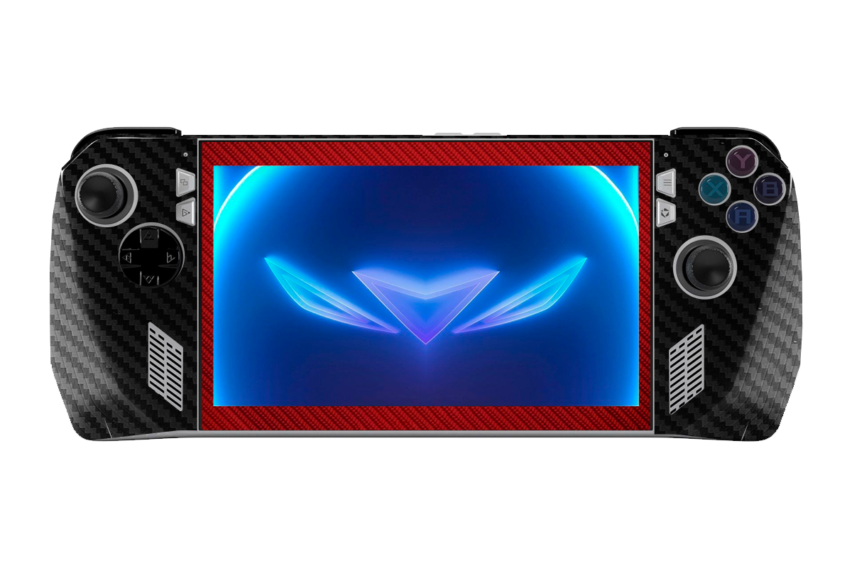 Fibra Carbono Rojo & Negro Skin Asus Rog Ally Xonebrand