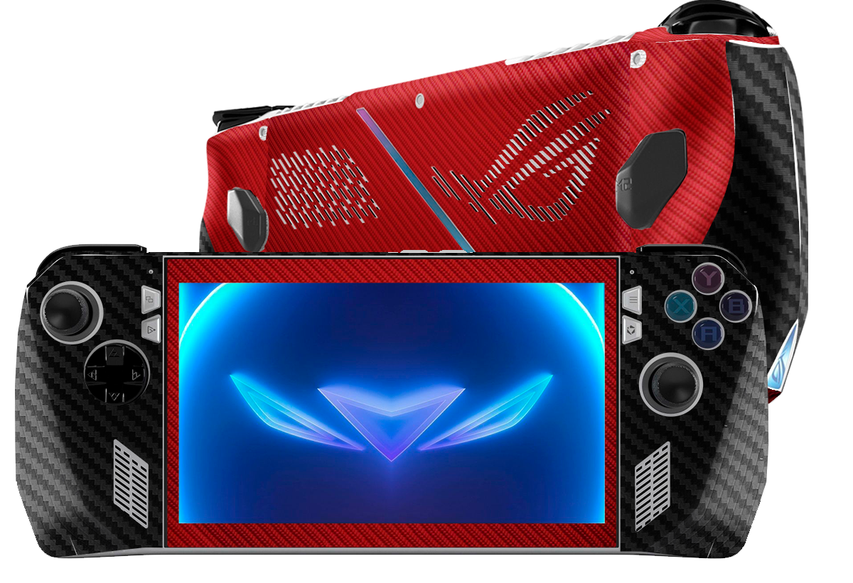 Fibra Carbono Rojo & Negro Skin Asus Rog Ally