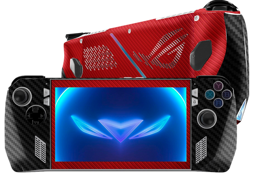 Fibra Carbono Rojo & Negro Skin Asus Rog Ally