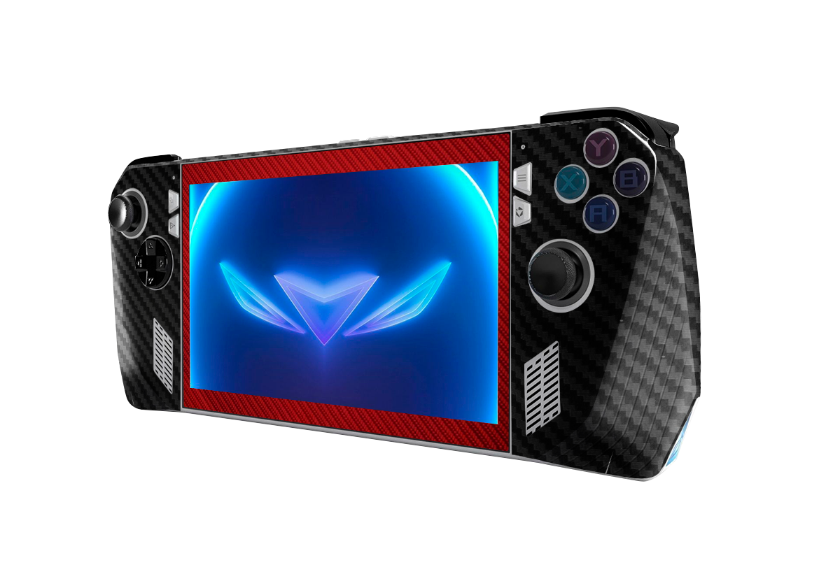 Fibra Carbono Rojo & Negro Skin Asus Rog Ally Xonebrand