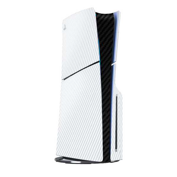 Fibra Carbono Blanco & Negro Skin Playstation 5 Slim