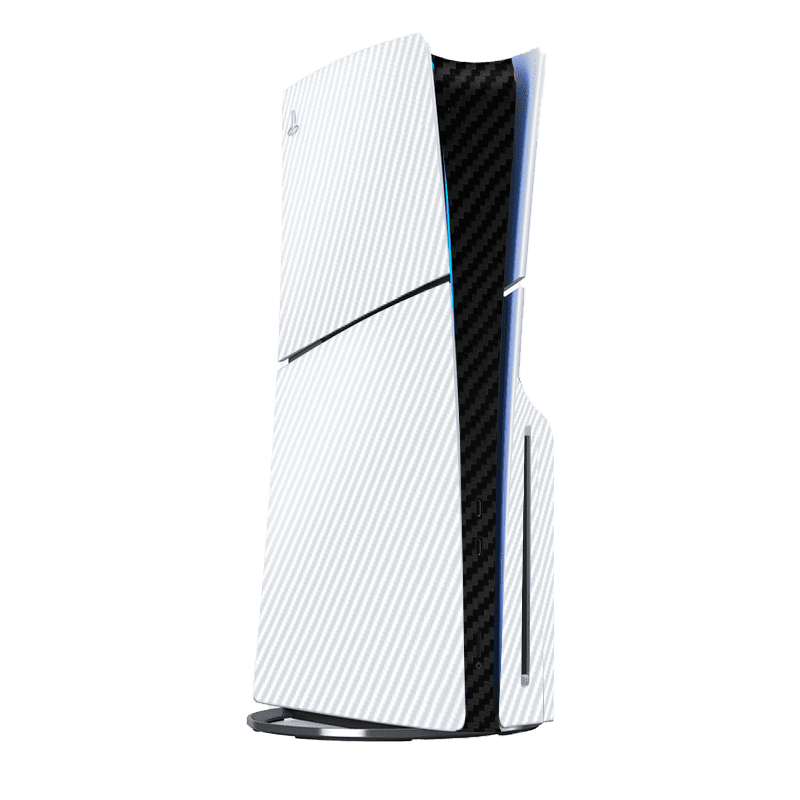 Fibra Carbono Blanco & Negro Skin Playstation 5 Slim