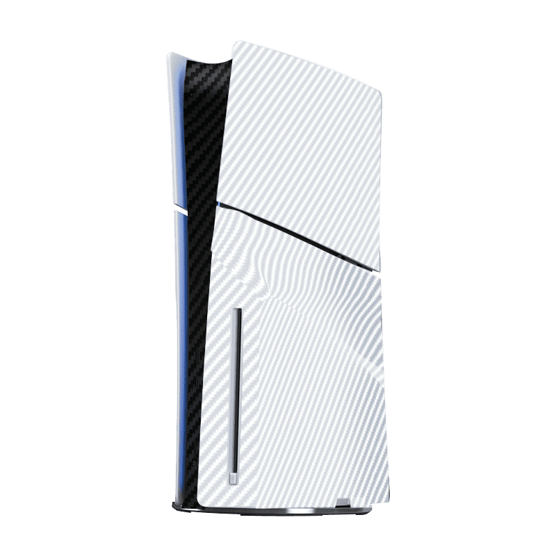 Fibra Carbono Blanco & Negro Skin Playstation 5 Slim