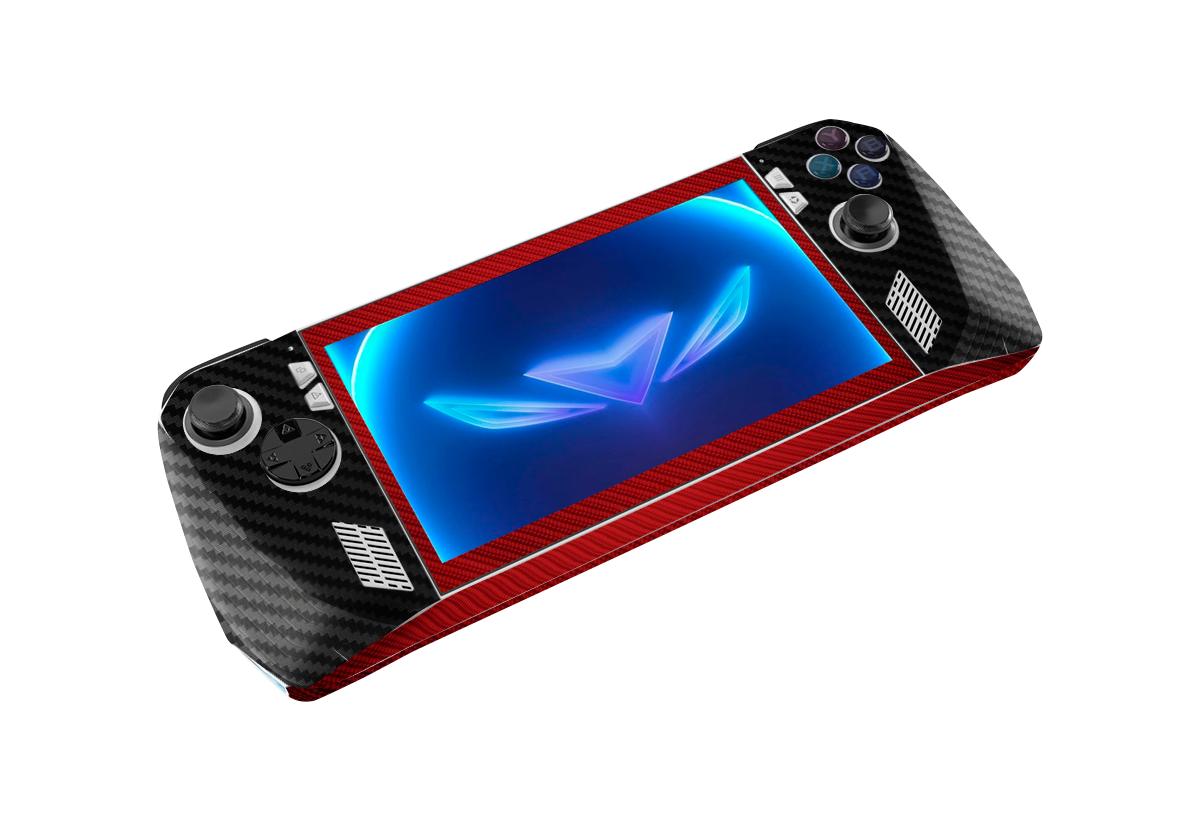 Fibra Carbono Rojo & Negro Skin Asus Rog Ally Xonebrand