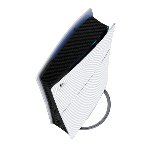 Fibra Carbono Blanco & Negro Skin Playstation 5 Slim