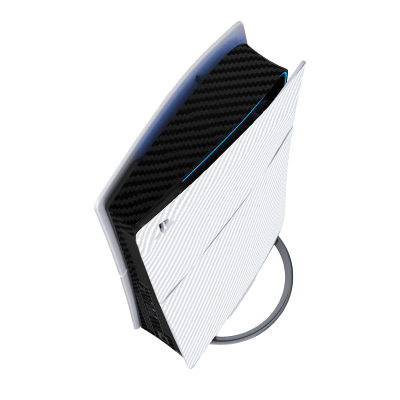 Fibra Carbono Blanco & Negro Skin Playstation 5 Slim