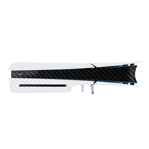 Fibra Carbono Blanco & Negro Skin Playstation 5 Slim
