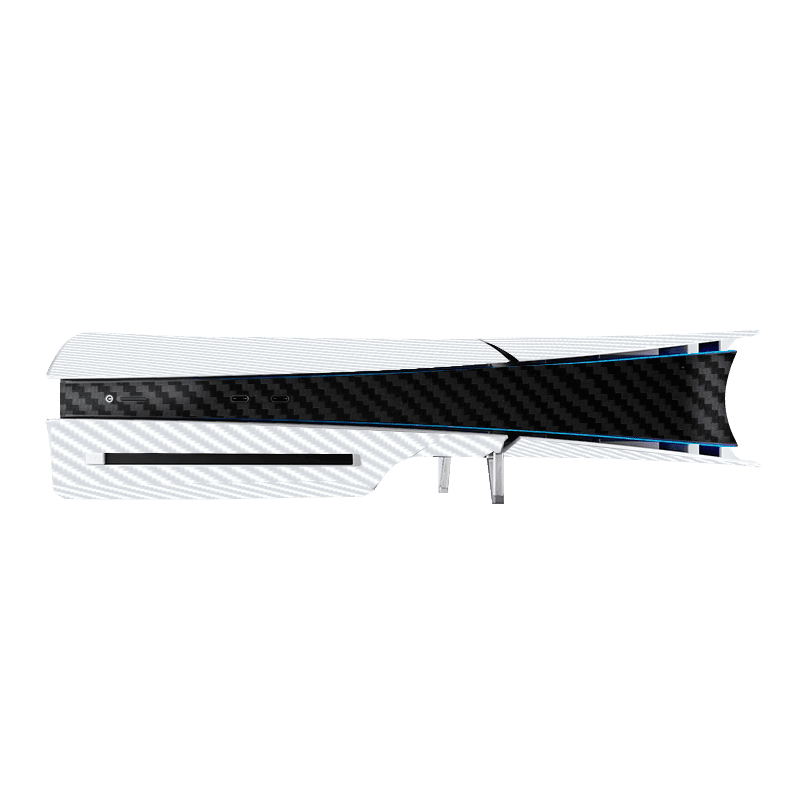 Fibra Carbono Blanco & Negro Skin Playstation 5 Slim