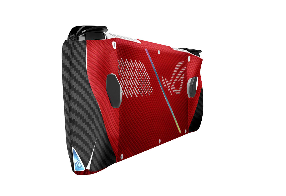 Fibra Carbono Rojo & Negro Skin Asus Rog Ally