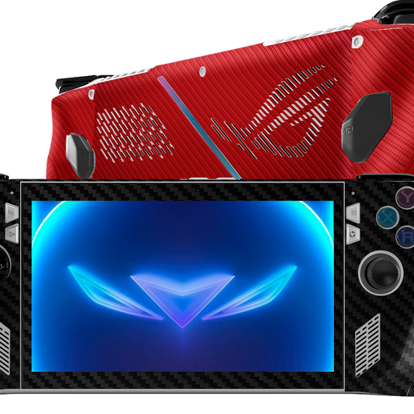 Fibra Carbono Negro & Rojo Skin Asus Rog Ally