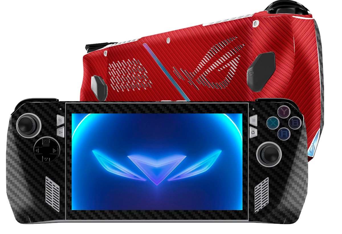 Fibra Carbono Negro & Rojo Skin Asus Rog Ally