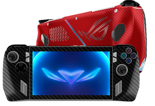 Fibra Carbono Negro & Rojo Skin Asus Rog Ally