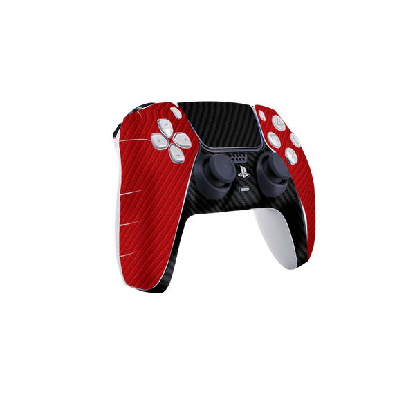 Fibra Carbono Rojo & Negro Skin Playstation 5 Slim