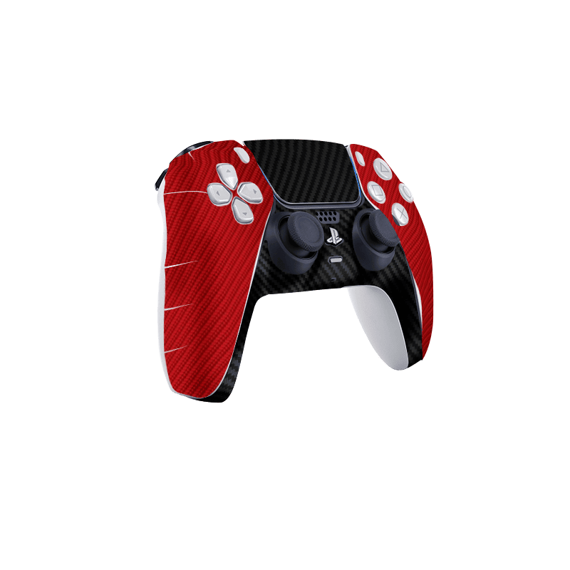 Fibra Carbono Rojo & Negro Skin Playstation 5 Slim
