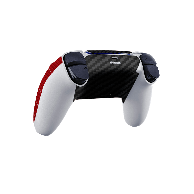Fibra Carbono Rojo & Negro Skin Playstation 5 Slim
